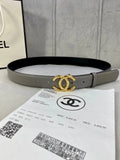Chanel Dove Grey Leather Belt