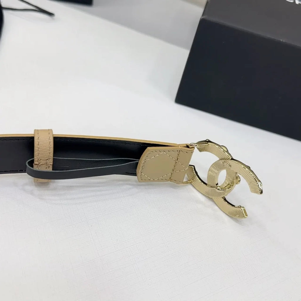 Chanel Beige Quilted Belt - Hình 6