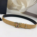 floral Chanel Beige Quilted Leather Belt