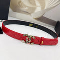 Chanel Quilted Red Leather Belt