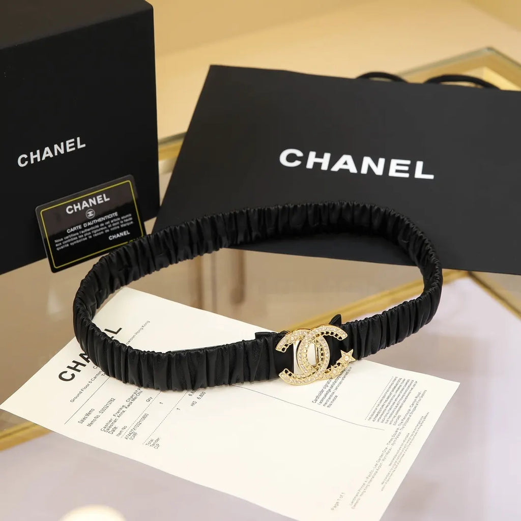 Chanel Black Silk Belt