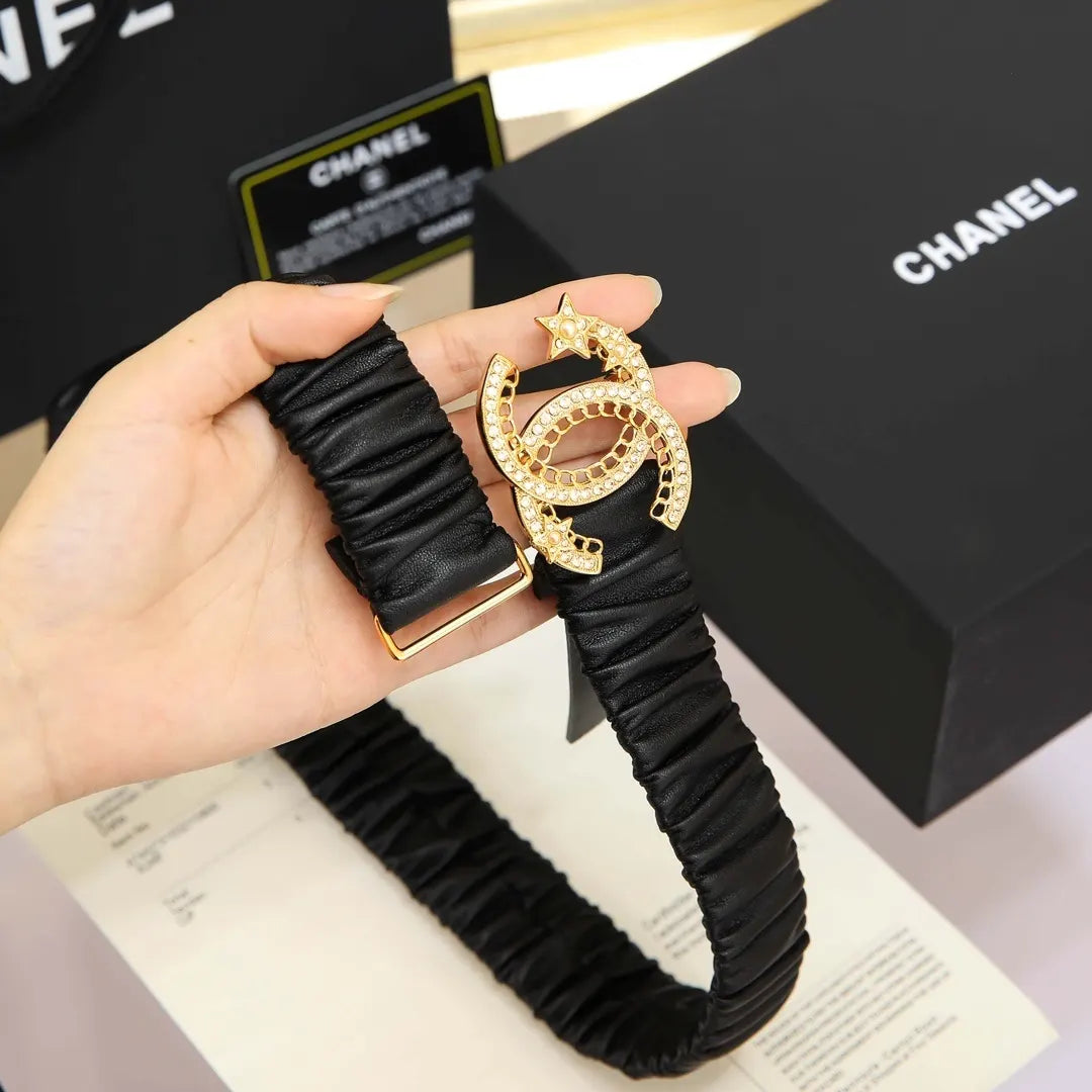 Chanel Black Silk Belt - Hình 4