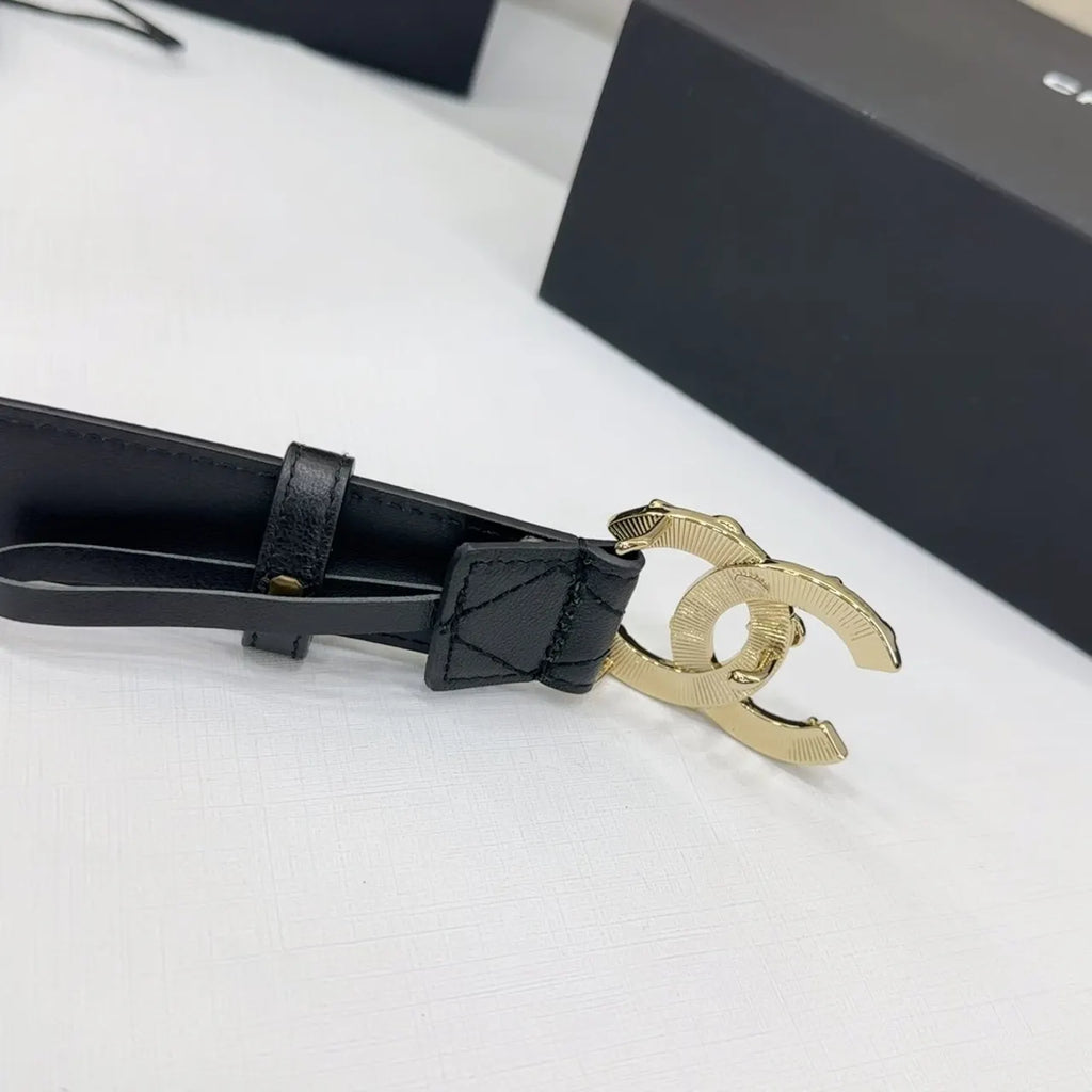Chanel Black Quilted Belt Floral - Hình 7