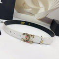 Chanel White Quilted Leather Belt