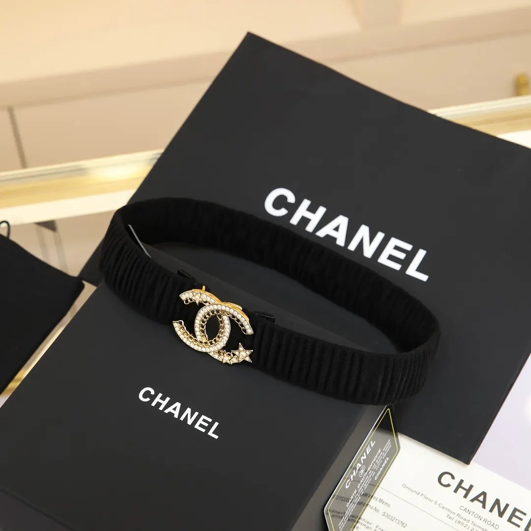 Chanel Black Velvet Choker - Hình 2