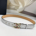 Chanel Silver Quilted Belt