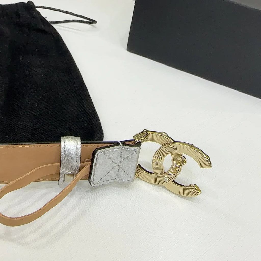 Chanel Silver Quilted Belt - Hình 8