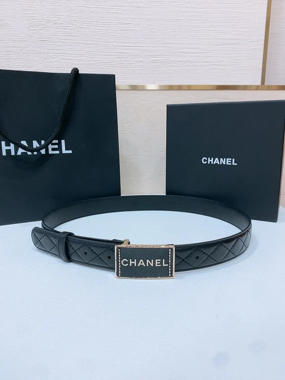 Chanel Quilted Black Belt
