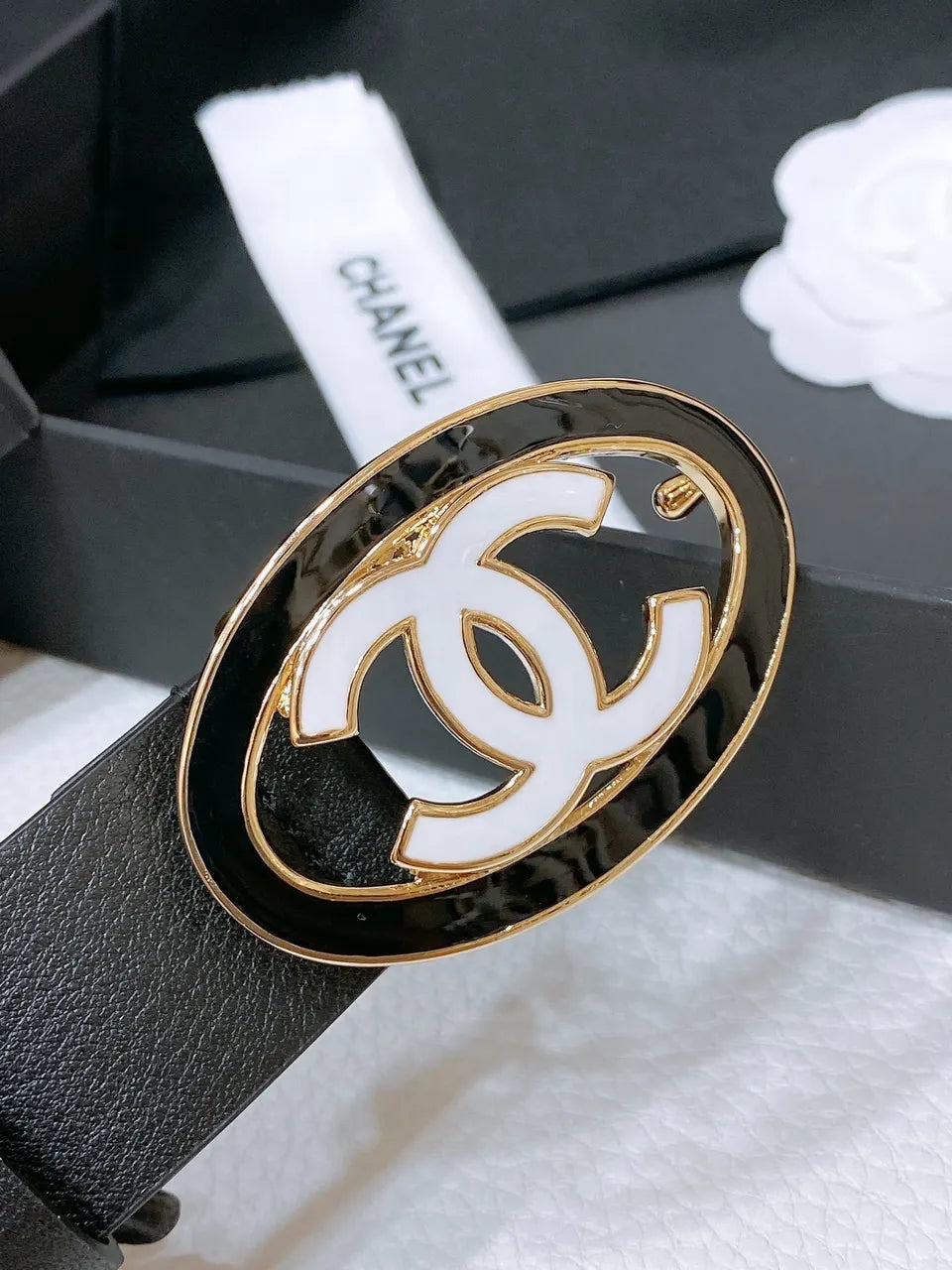 Chanel Oval CC Black Belt - Hình 3