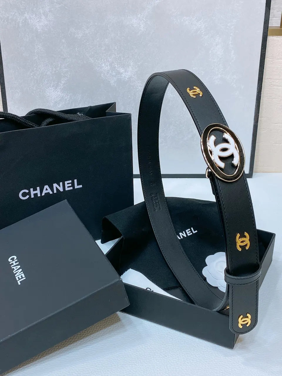 Chanel Gold CC Oval Belt