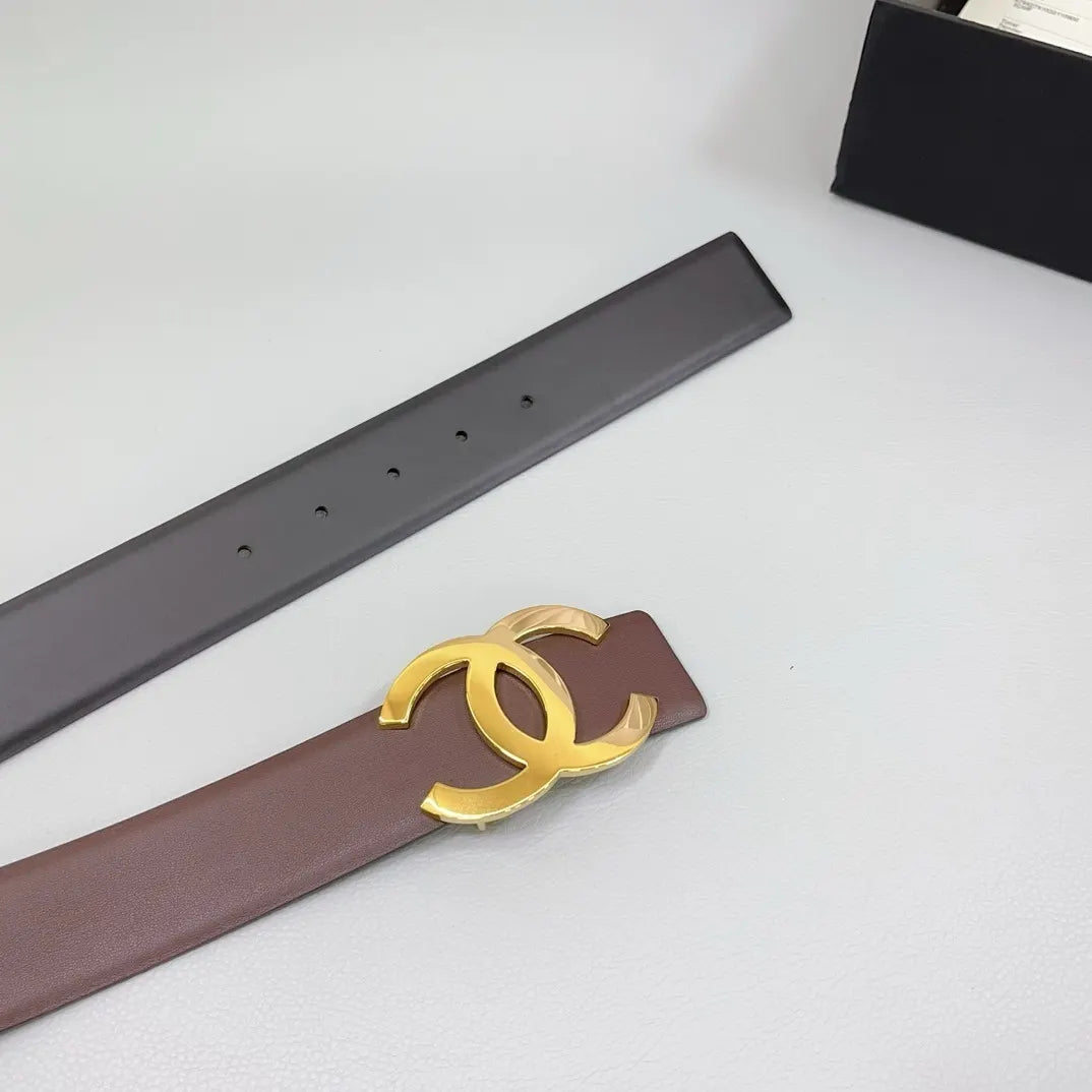 Chanel Brown Leather Belt - Hình 3