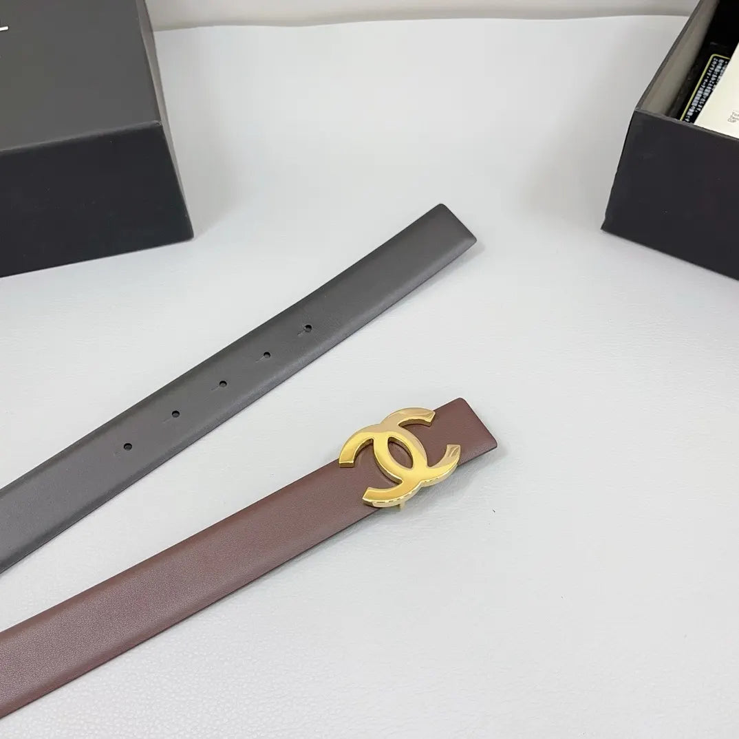 Chanel Brown Leather Belt - Hình 4