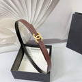 Chanel Burgundy Leather Belt gold