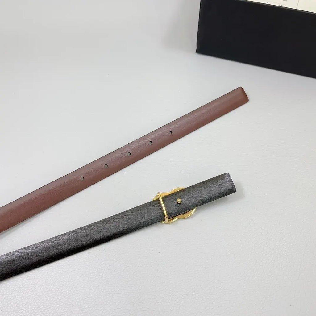 Chanel Burgundy Leather Belt gold - Hình 5