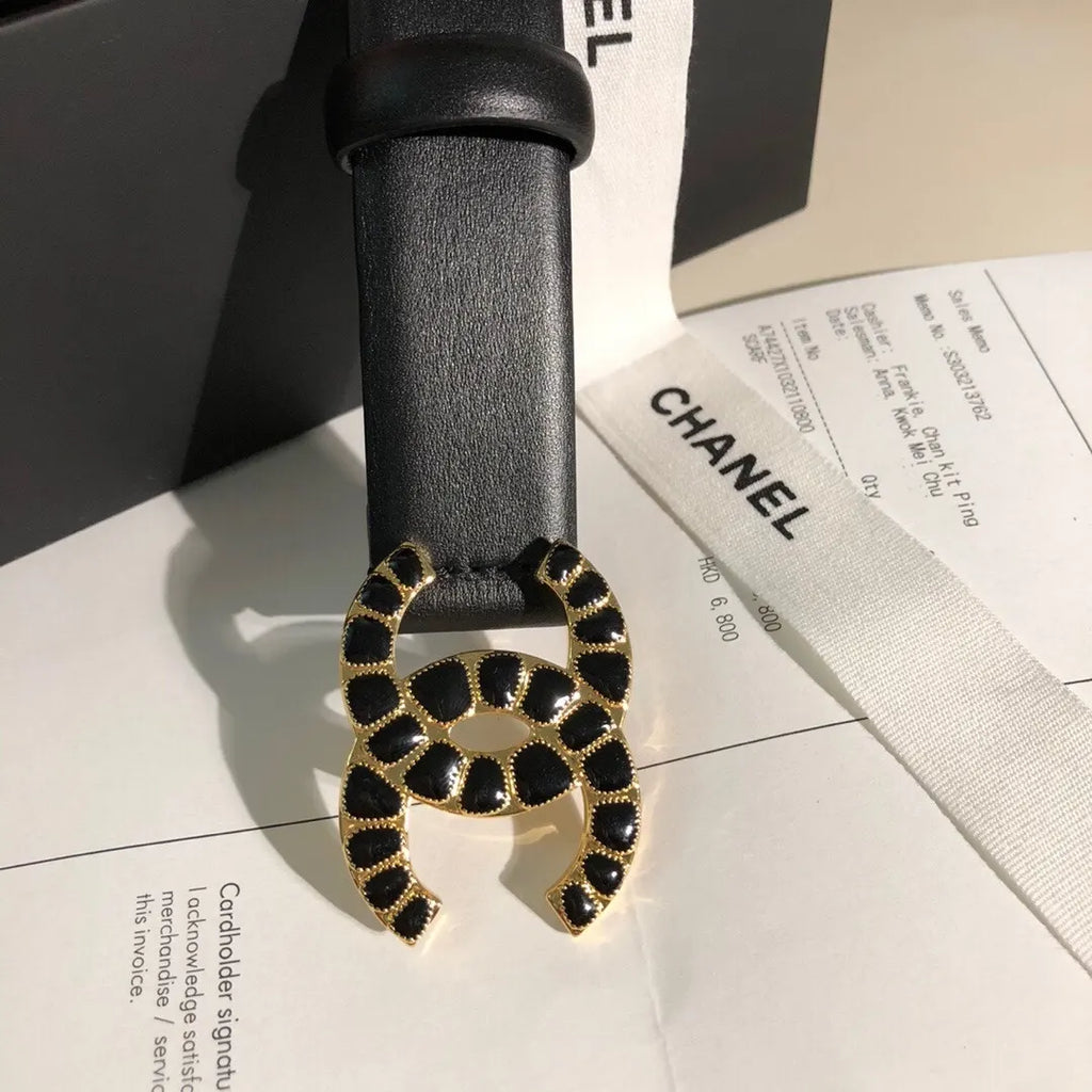 Chanel Black CC Buckle Belt - Hình 5