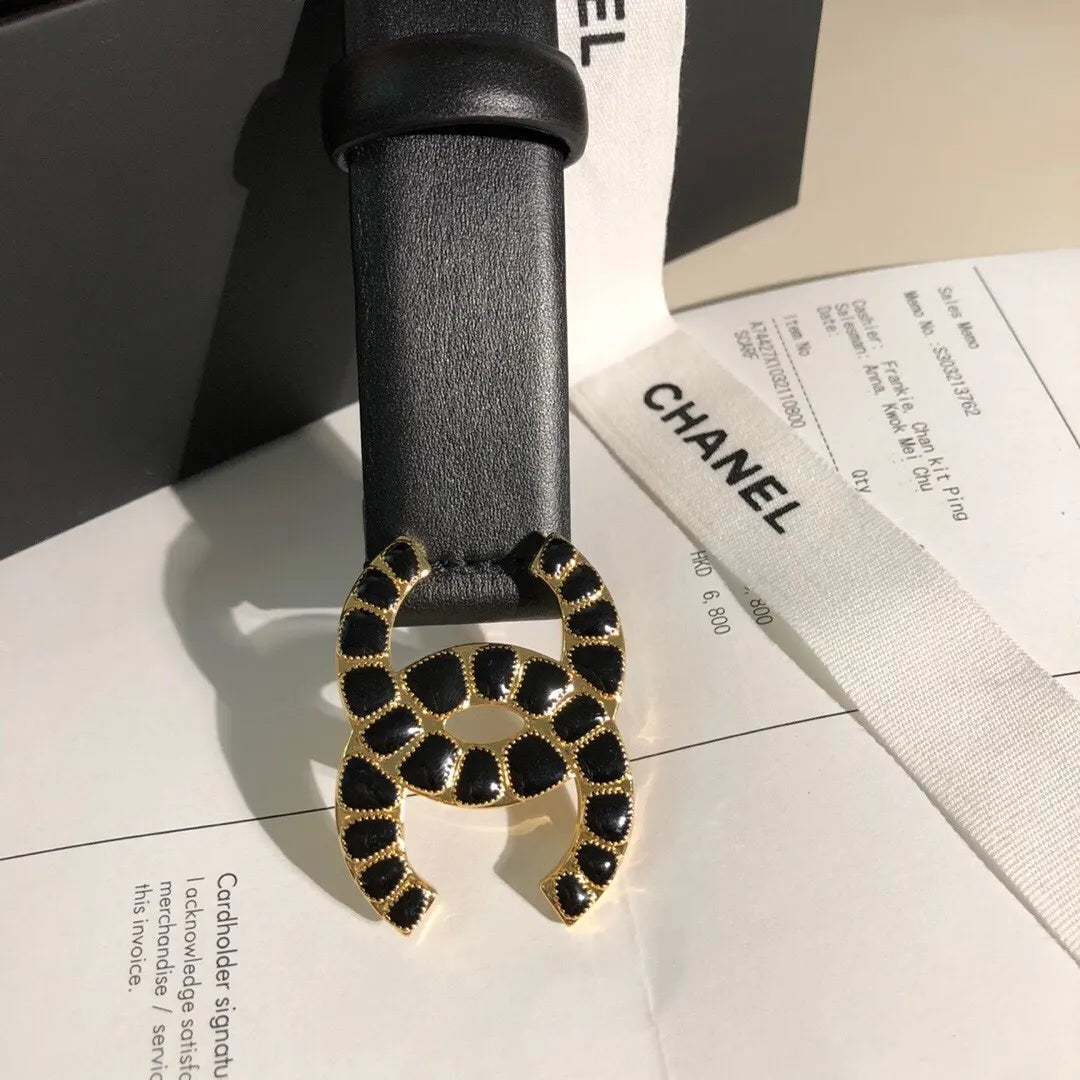 Chanel Black CC Buckle Belt - Hình 5
