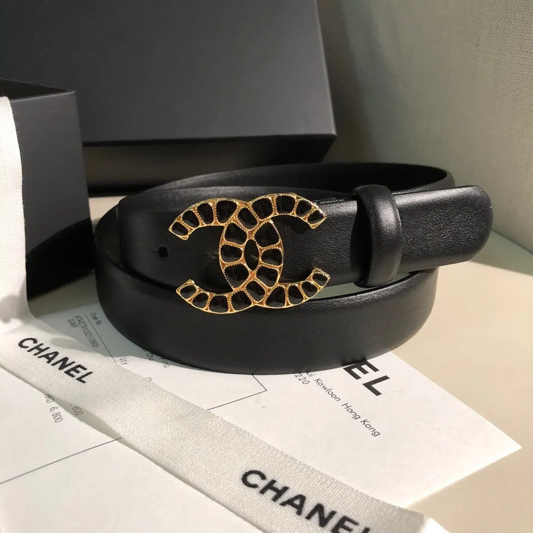 Chanel Black CC Buckle Belt - Hình 6