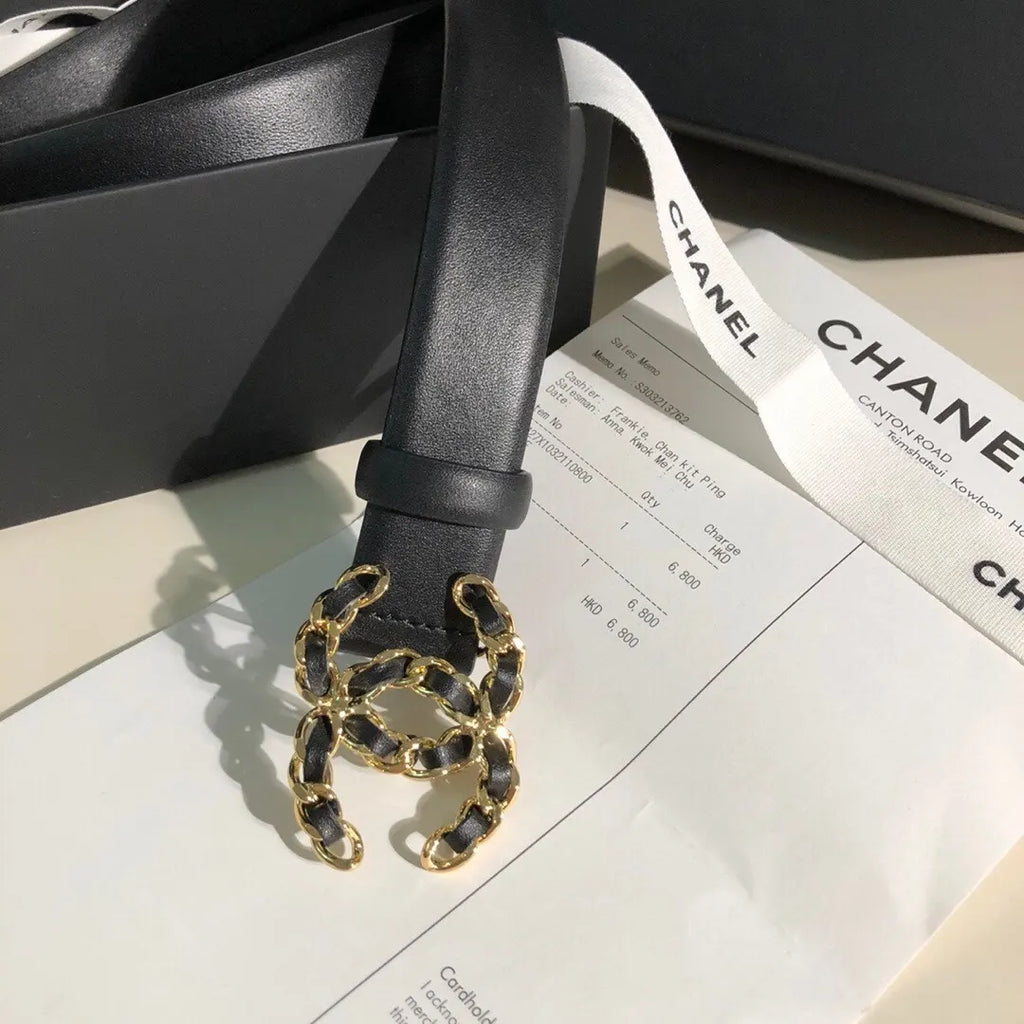 Chanel Chain CC Leather Belt - Hình 3