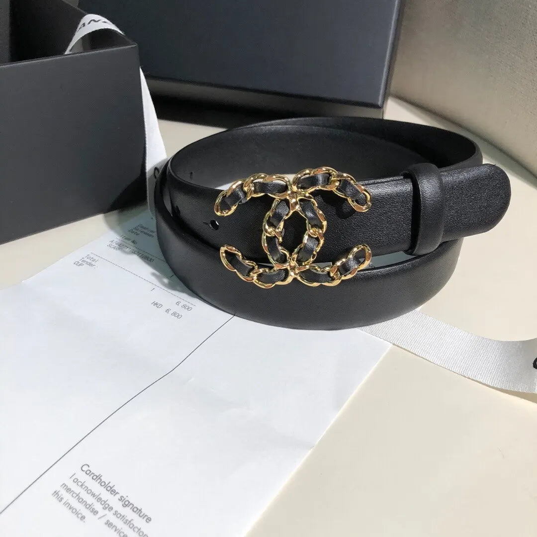 Chanel Chain CC Leather Belt - Hình 4