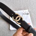 Chanel Black Leather CC Belt