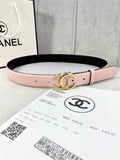 light Chanel Pink Leather Belt
