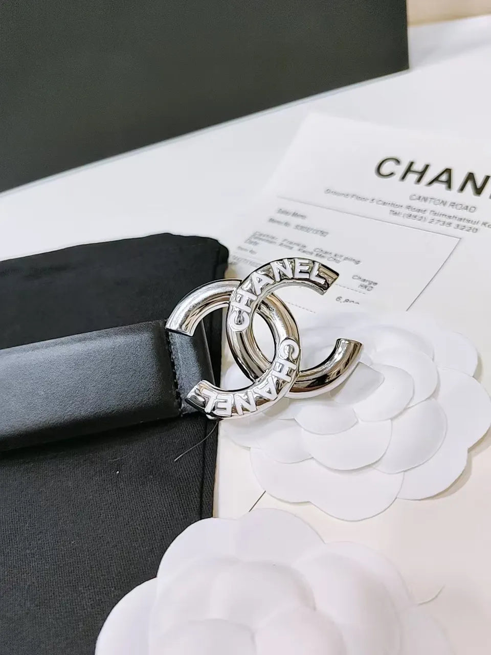 Chanel Silver CC Belt - Hình 3