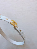 Chanel White Quilted Belt