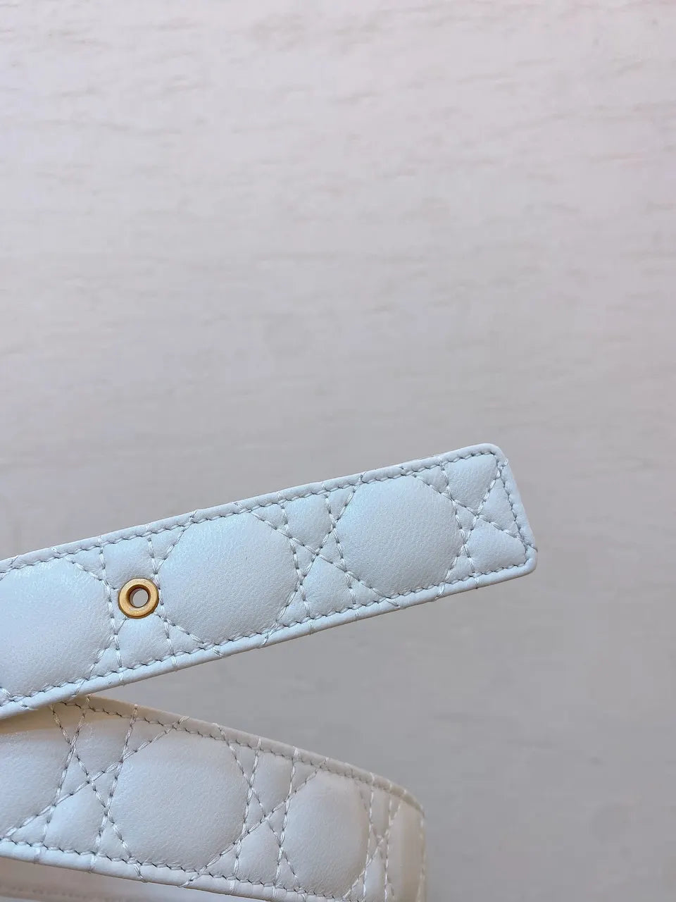 Chanel White Quilted Belt - Hình 5