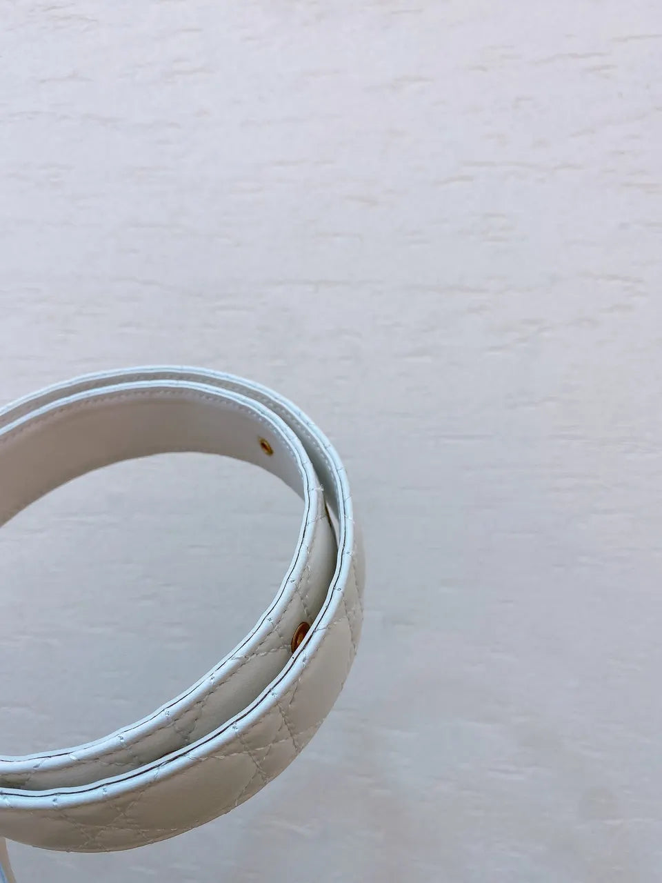 Chanel White Quilted Belt - Hình 7