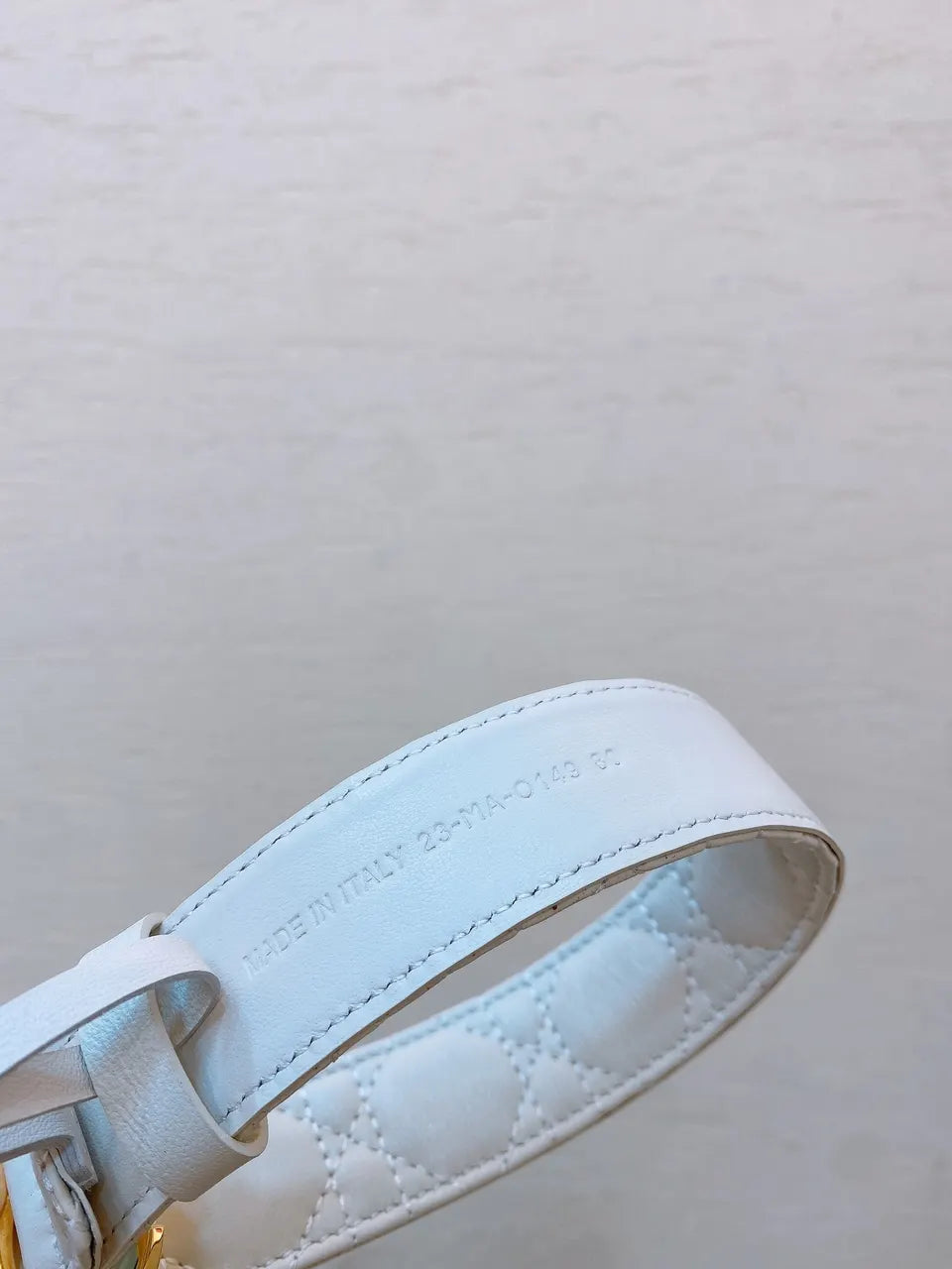 Chanel White Quilted Belt - Hình 8
