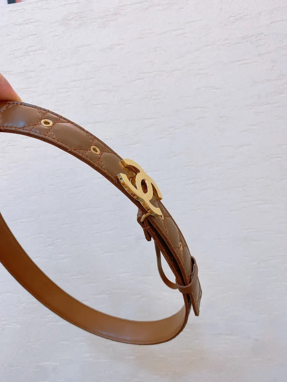 Chanel Brown Quilted Leather Belt