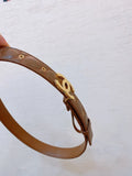 Chanel Brown Quilted Leather Belt