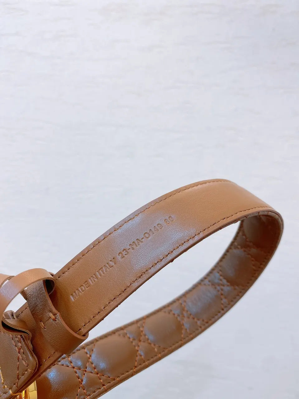 Chanel Brown Quilted Leather Belt - Hình 8