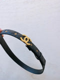 Chanel Quilted Black Leather Belt