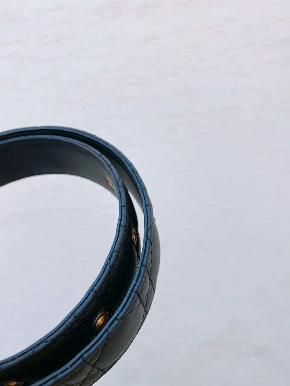 Chanel Quilted Black Leather Belt - Hình 5