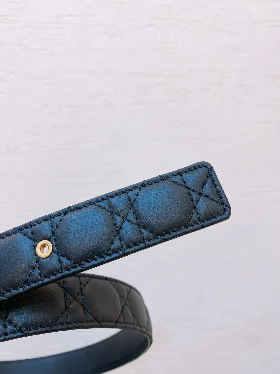 Chanel Quilted Black Leather Belt - Hình 7
