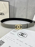 Chanel Gray Leather Belt