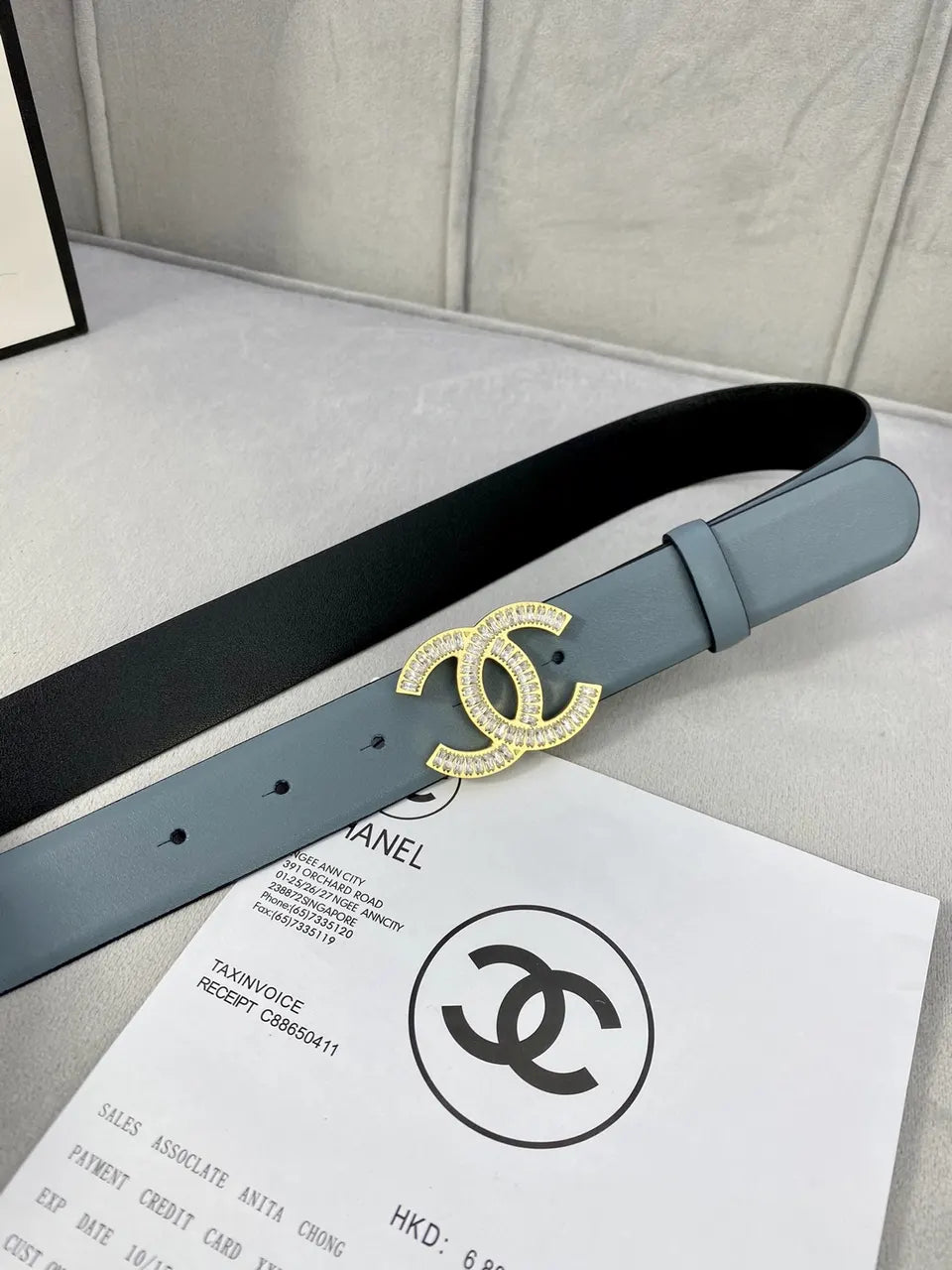 Chanel Light Blue Belt - Hình 2