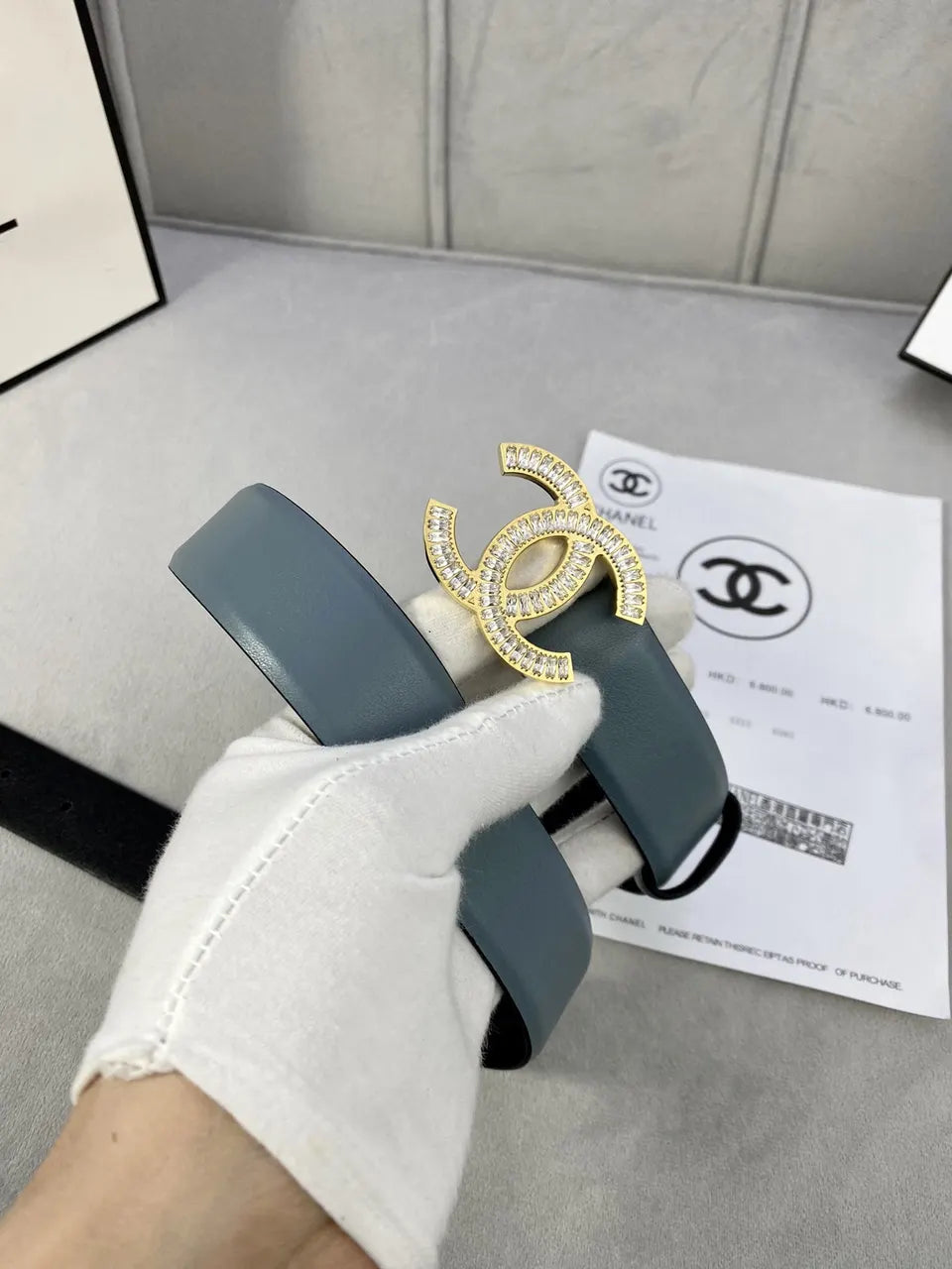 Chanel Light Blue Belt - Hình 3