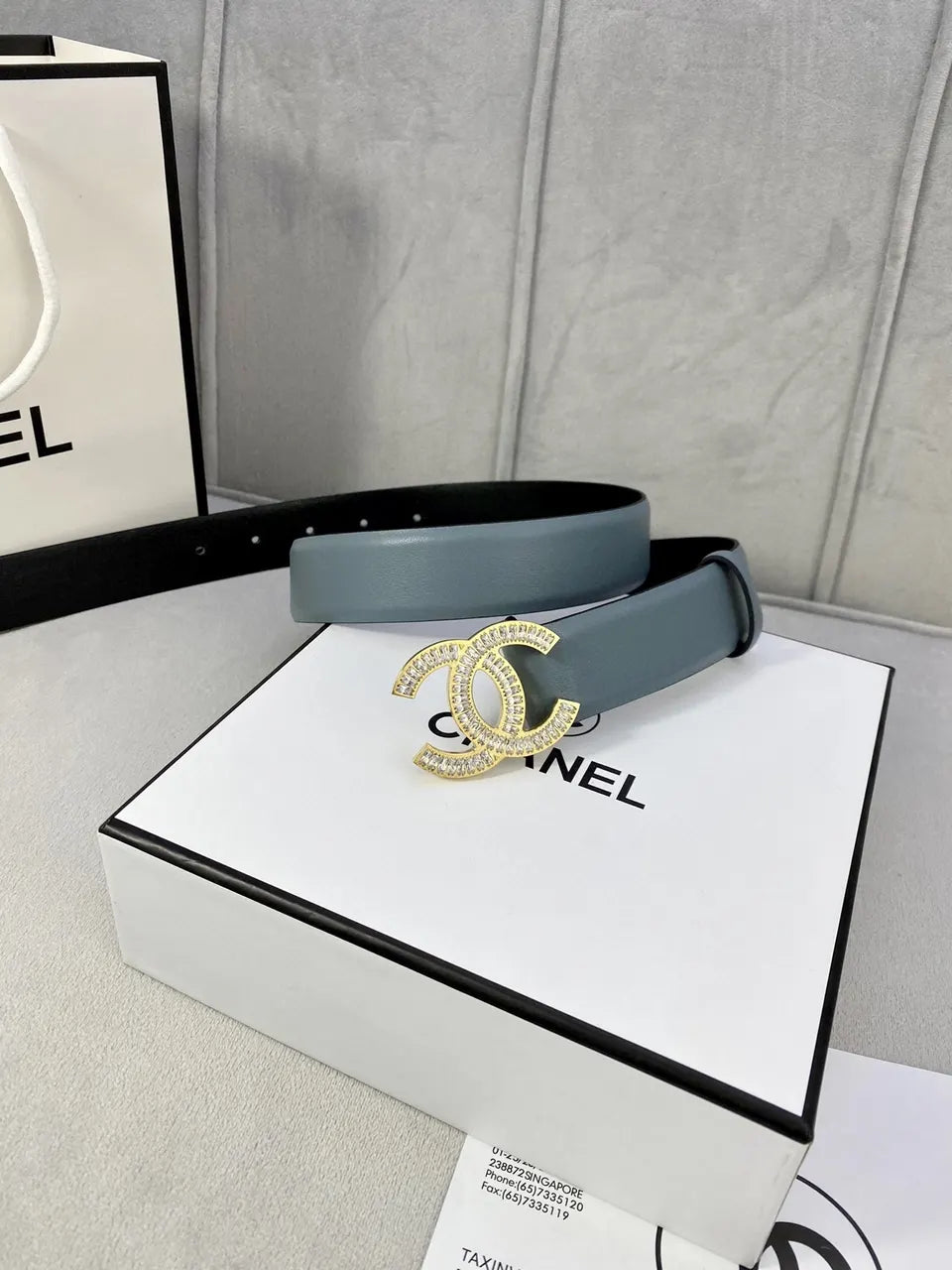 Chanel Light Blue Belt - Hình 4