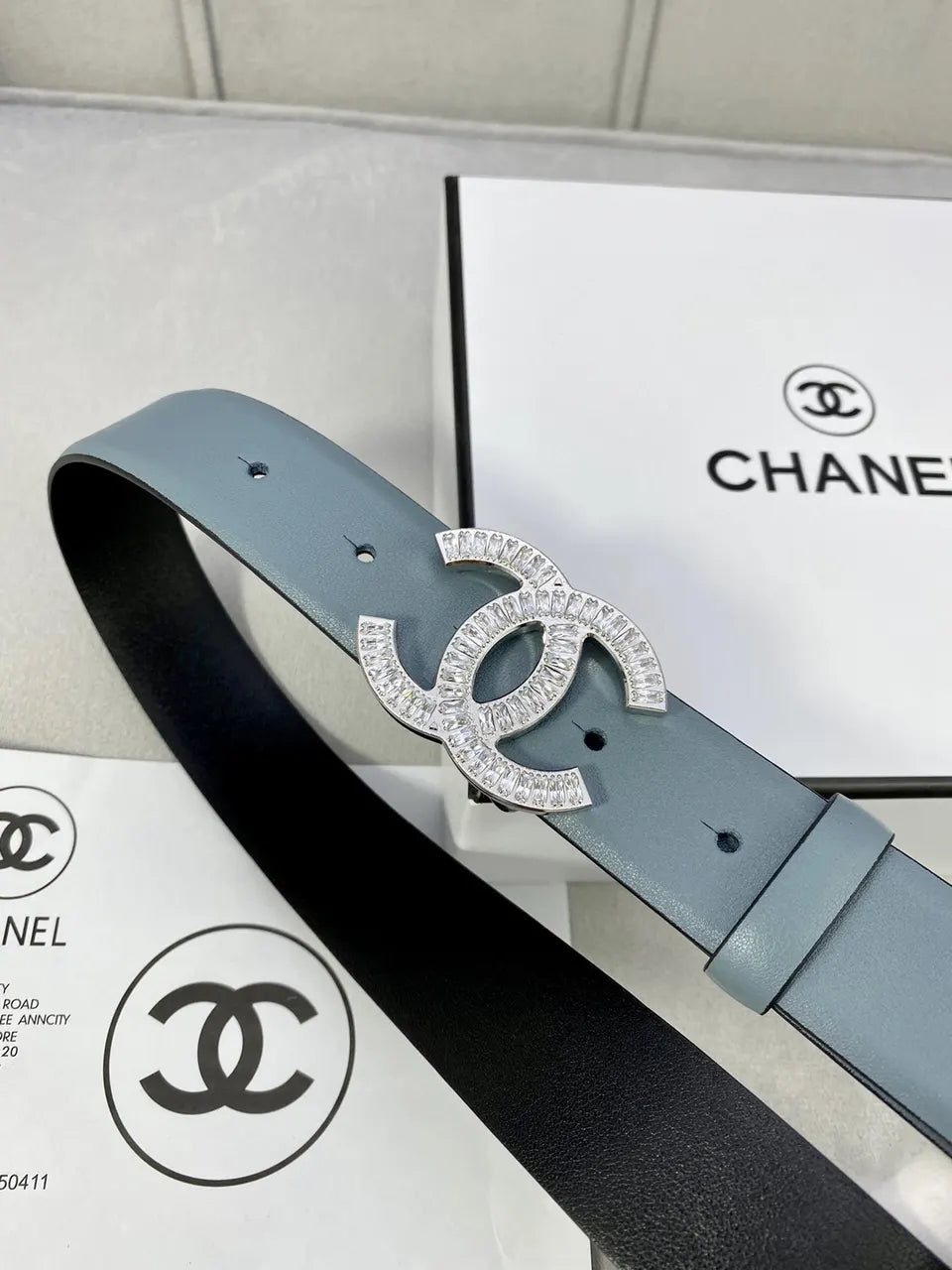 Chanel Light Blue Belt - Hình 6