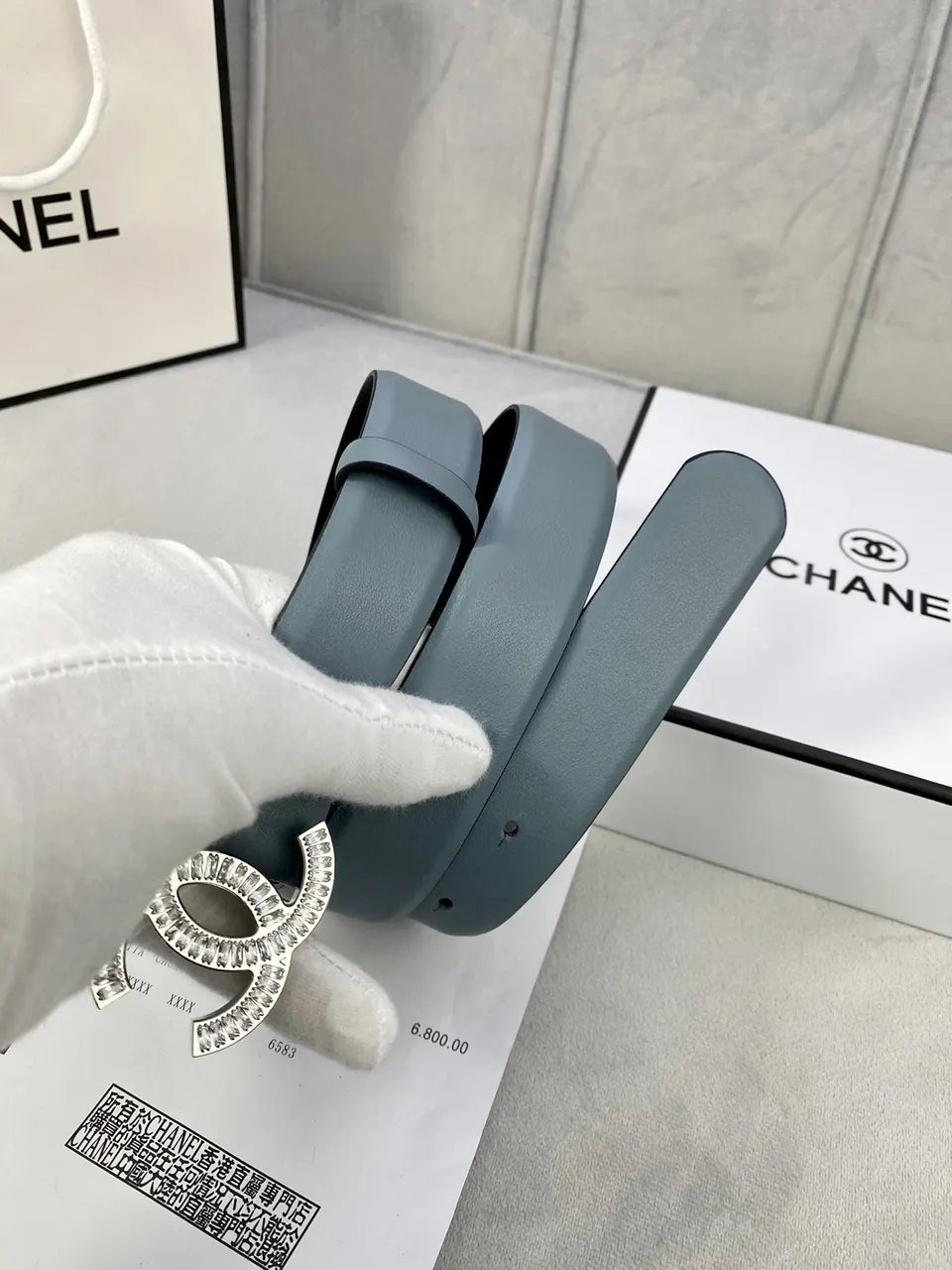 Chanel Light Blue Belt - Hình 7