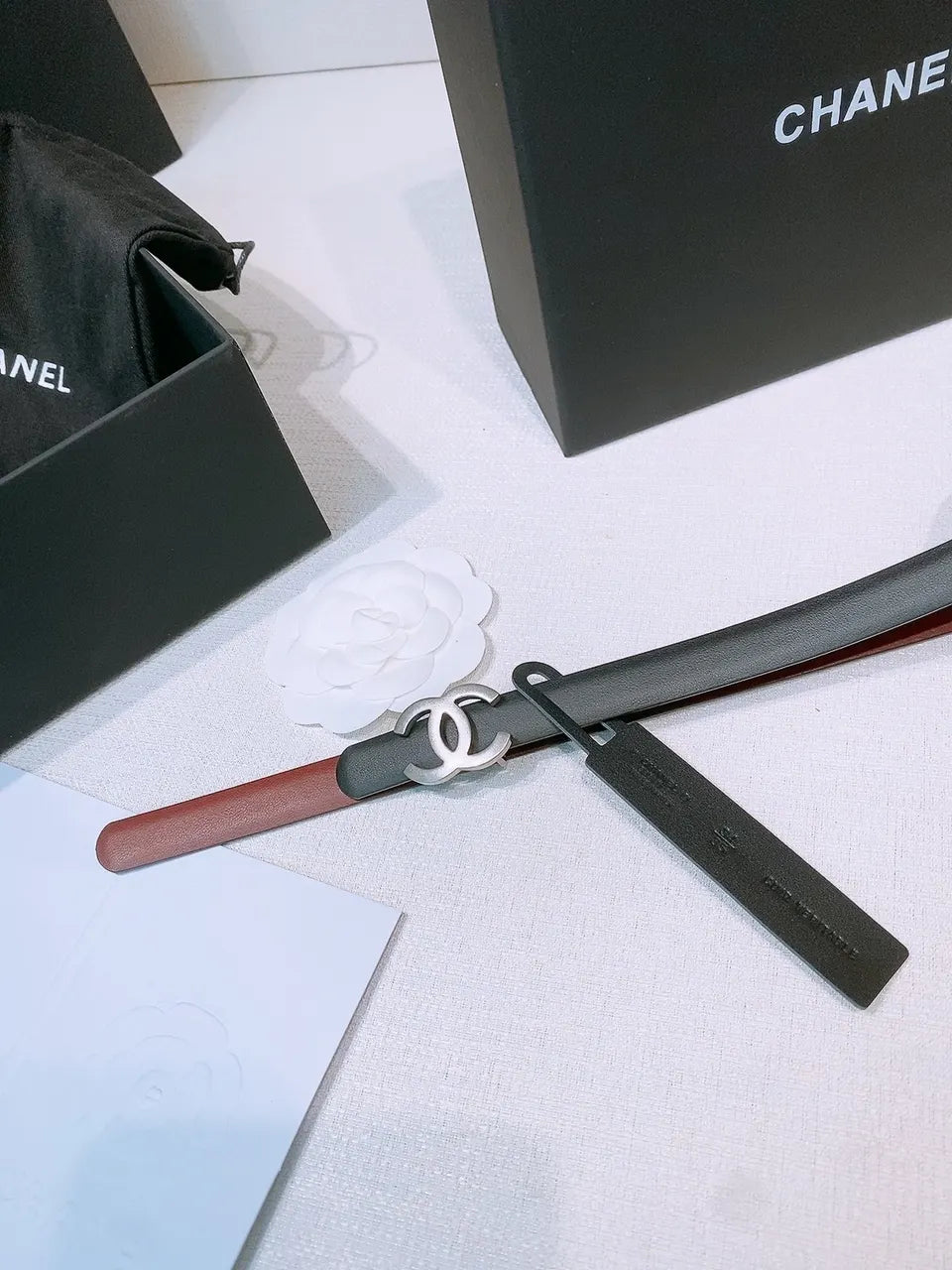 Chanel Black & Red Belt - Hình 4