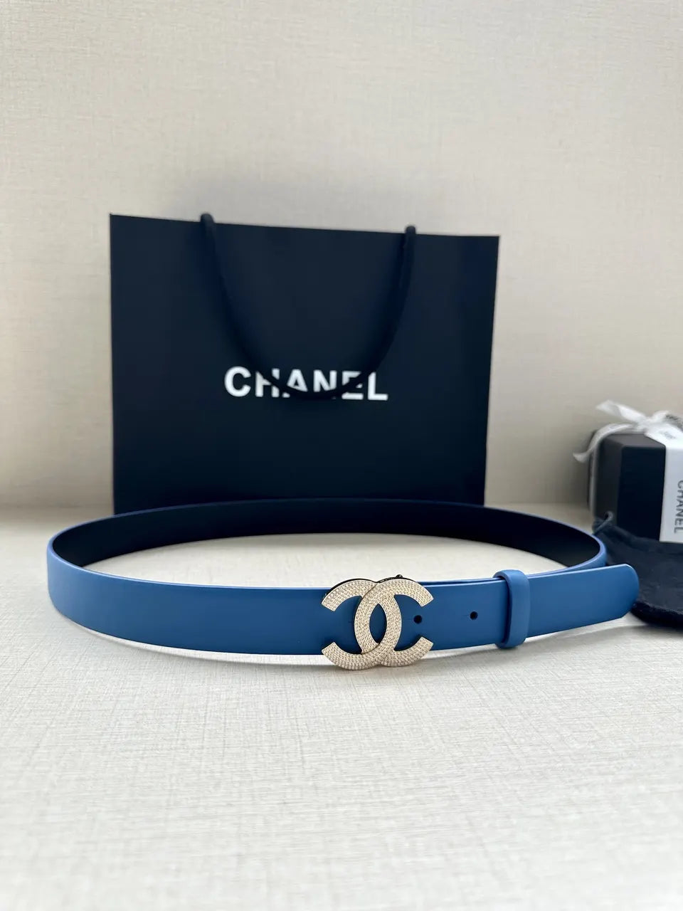 Chanel Sky Blue Belt - Hình 4