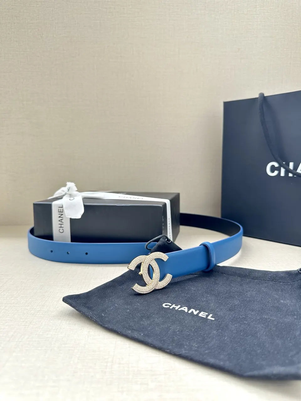 Chanel Sky Blue Belt - Hình 8