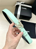 Chanel Mint Green Leather Belt