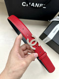Chanel Scarlet Red Leather Belt