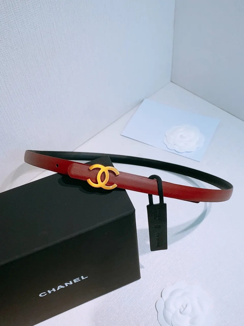 Chanel Bordeaux Leather Belt
