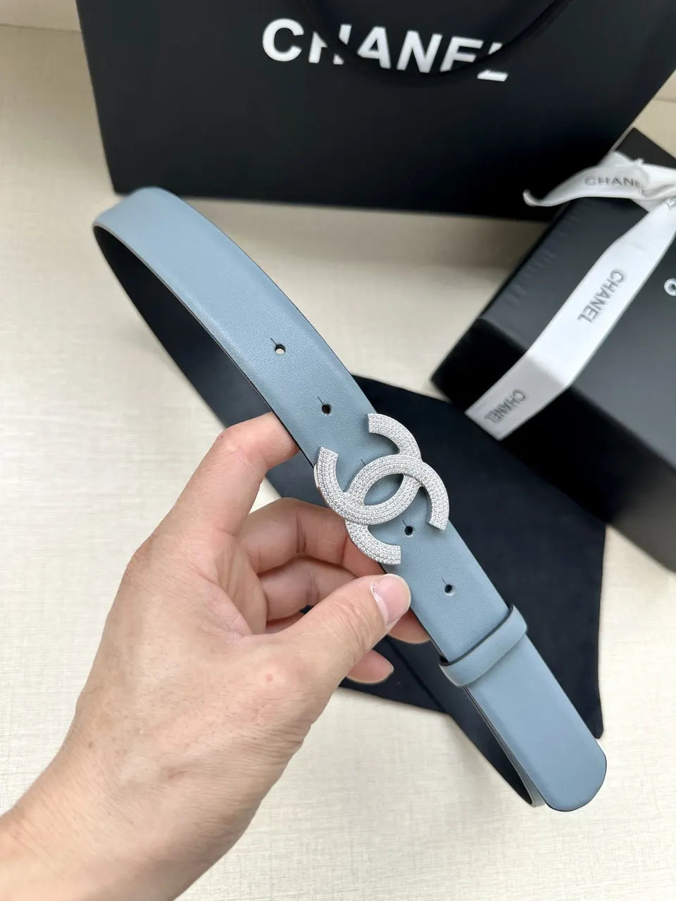 Chanel Sky Blue Belt