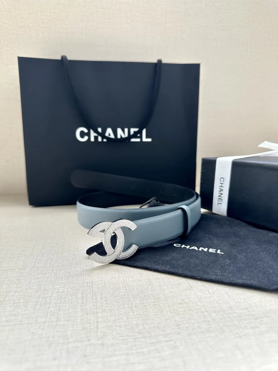 Chanel Sky Blue Belt - Hình 3